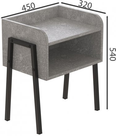 Тумба модульна Ferrum-decor Джузі 540x450x320 метал Чорний ДСП Бетон 16 мм (FRD-102974) Тумба модульна Ferrum-decor Джузі 540x450x320 метал Чорний ДСП Бетон 16 мм (FRD-102974)