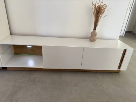 Тумба під телевізор Perfect Home Арко / Arco 2-дверна 2D/187 Білий глянець/дуб грандсон (PFH-091037) Тумба під телевізор Perfect Home Арко / Arco 2-дверна 2D/187 Білий глянець/дуб грандсон (PFH-091037)