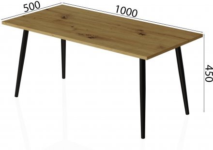 Стіл журнальний Монтана Ferrum-decor 45x100x50 Чорний метал ДСП Дуб Артизан 16 мм (FRD-106718) Стіл журнальний Монтана Ferrum-decor 45x100x50 Чорний метал ДСП Дуб Артизан 16 мм (FRD-106718)
