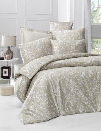 Постільний комплект 200х220 см Sateen Verano бежевий Постільний комплект 200х220 см Sateen Verano бежевий