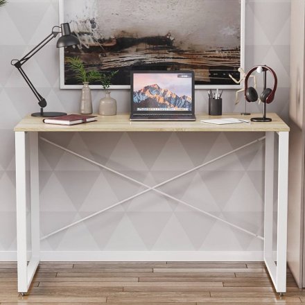 Письмовий стіл Ferrum-decor Серії Конект 75x120x600 білий ДСП Дуб Сонома 16мм (FRD-104210) Письмовий стіл Ferrum-decor Серії Конект 75x120x600 білий ДСП Дуб Сонома 16мм (FRD-104210)