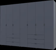 Комплект шаф для одягу Doros Гелар (2 шт.) 271,2х49,5х203,4 см Графіт (DRS-011121)