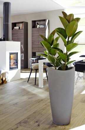 Кашпо для квітів Wave Globe Slim пластик 80 гранітно-білий 55374 Кашпо для квітів Wave Globe Slim пластик 80 гранітно-білий 55374