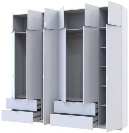 Шафа для одягу Doros Лукас Біла 3+3 ДСП 255х50х240 DRS-011684 (42005110) Шафа для одягу Doros Лукас Біла 3+3 ДСП 255х50х240 DRS-011684 (42005110)