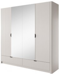 Шафа для одягу Perfect Home Ланте / Lante 4-дверна з дзеркалом і чорними ручками 4D2S/213 Беж (PFH-091187) Шафа для одягу Perfect Home Ланте / Lante 4-дверна з дзеркалом і чорними ручками 4D2S/213 Беж (PFH-091187)