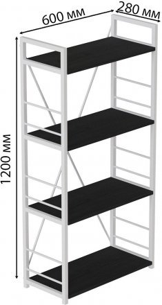 Етажерка 4/60 Ferrum-decor Серії Конект 120x60x28 білий ДСП Сосна Кембра 16мм (FRD-104247)
