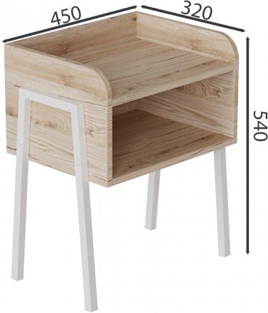 Тумба модульна Ferrum-decor Джузі 540x450x320 метал Білий ДСП Дуб Сан-Марино 16 мм (FRD-102976) Тумба модульна Ferrum-decor Джузі 540x450x320 метал Білий ДСП Дуб Сан-Марино 16 мм (FRD-102976)