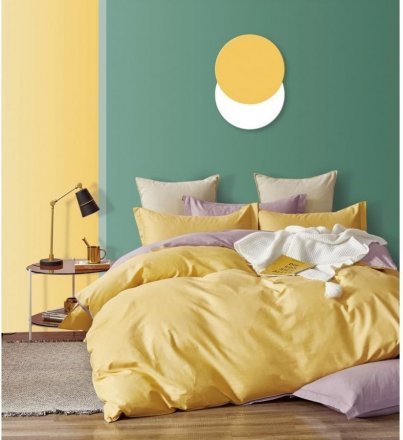 Постільна білизна сатин Basic жовтий євро svt-2000022299046 Постільна білизна сатин Basic жовтий євро svt-2000022299046