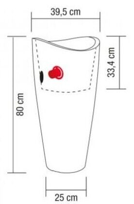 Кашпо для квітів Wave Globe Slim пластик 80 гранітно-коричневий 55376