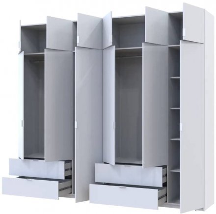 Шафа для одягу Doros Лукас Біла 3+3 ДСП 270х50х240 DRS-011685 (42005114)