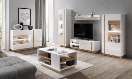 Полиця Perfect Home Арко / Arco 138 Білий глянець/дуб грандсон (PFH-091039) Полиця Perfect Home Арко / Arco 138 Білий глянець/дуб грандсон (PFH-091039)