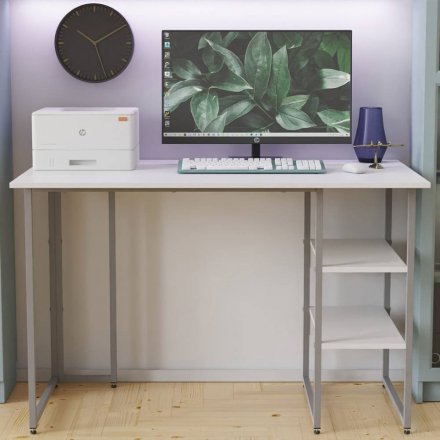 Письмовий стіл Ferrum-decor Кевін 75x100x60 сірий ДСП Біле 16мм (FRD-101711)