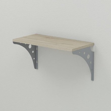 Полиця настінна Ferrum-decor Ханді 2 240x500x240 метал Сірий ДСП Сонома 16 мм (FRD-102627) Полиця настінна Ferrum-decor Ханді 2 240x500x240 метал Сірий ДСП Сонома 16 мм (FRD-102627)