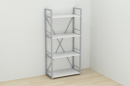 Етажерка 4/60 Ferrum-decor Серії Конект 120x60x28 сірий ДСП Біле 16мм (FRD-104248)