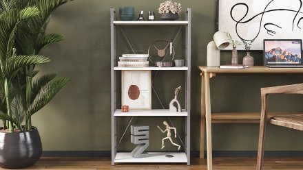 Етажерка 4/60 Ferrum-decor Серії Конект 120x60x28 сірий ДСП Біле 16мм (FRD-104248)