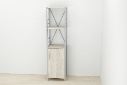 Етажерка 3/34 Ferrum-decor Серії Конект із тумбою 144x34x28 Сірий ДСП Сонома (FRD-104438)