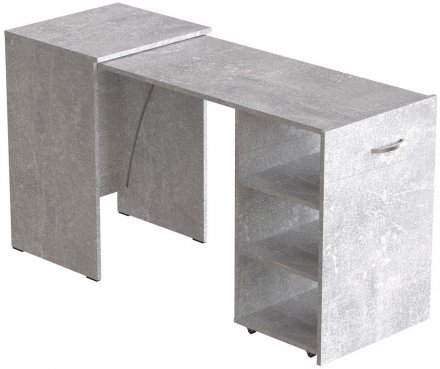 Стіл-тумба трансформер Смарт 1/1 Ferrum-decor 750x1450x500 ДСП Бетон 16 мм (FRD-105073)