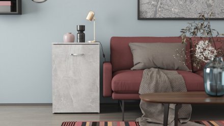 Стіл-тумба трансформер Смарт 1/1 Ferrum-decor 750x1450x500 ДСП Бетон 16 мм (FRD-105073)