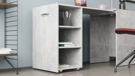 Стіл-тумба трансформер Смарт 1/1 Ferrum-decor 750x1450x500 ДСП Бетон 16 мм (FRD-105073)
