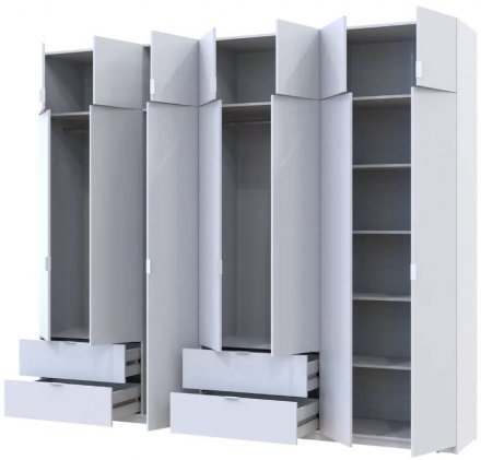 Шафа для одягу Doros Лукас Біла 3+4 ДСП 280х50х240 DRS-011686 (42005118) Шафа для одягу Doros Лукас Біла 3+4 ДСП 280х50х240 DRS-011686 (42005118)