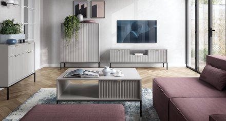 Комод Perfect Home Нова / Nova 2-дверний з 2 шухлядами і чорними ніжками KSZ104 Сірий (PFH-091218) Комод Perfect Home Нова / Nova 2-дверний з 2 шухлядами і чорними ніжками KSZ104 Сірий (PFH-091218)