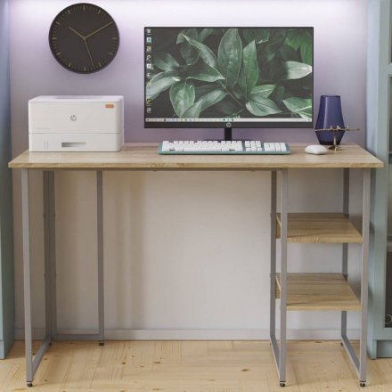 Письмовий стіл Ferrum-decor Кевін 75x100x60 сірий ДСП Дуб Сонома 16мм (FRD-101712)