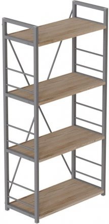 Етажерка 4/60 Ferrum-decor Серії Конект 120x60x28 сірий ДСП Дуб Сан-Марино 16мм (FRD-104249)