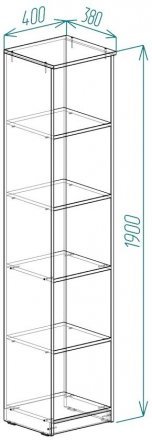 Пенал Анжело Ferrum-decor на 5 полиць 1900x400x380 ДСП Бетон 16 мм (FRD-104904) Пенал Анжело Ferrum-decor на 5 полиць 1900x400x380 ДСП Бетон 16 мм (FRD-104904)