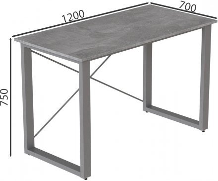 Письмовий стіл Ferrum-decor Драйв 750x1200x700 Сірий метал ДСП Бетон 32 мм (FRD-103393)