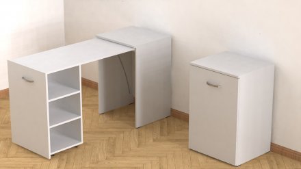 Стіл-тумба трансформер Смарт 1/2 Ferrum-decor 750x1450x600 ДСП Біле 16 мм (FRD-105074) Стіл-тумба трансформер Смарт 1/2 Ferrum-decor 750x1450x600 ДСП Біле 16 мм (FRD-105074)