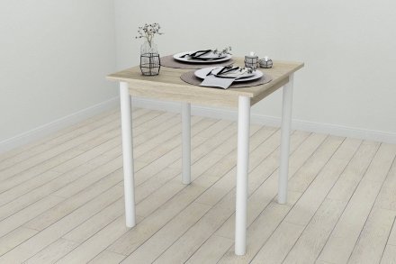 Кухонний стіл Ferrum-decor Агата 75x70x70 Білий ДСП Сонома 16мм (FRD-106240)