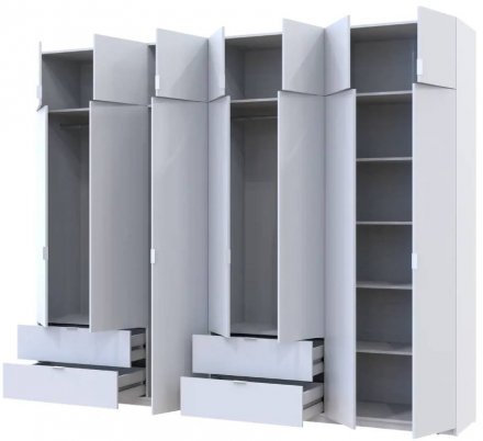 Шафа для одягу Doros Лукас Біла 3+4 ДСП 295х50х240 DRS-011687 (42005122) Шафа для одягу Doros Лукас Біла 3+4 ДСП 295х50х240 DRS-011687 (42005122)