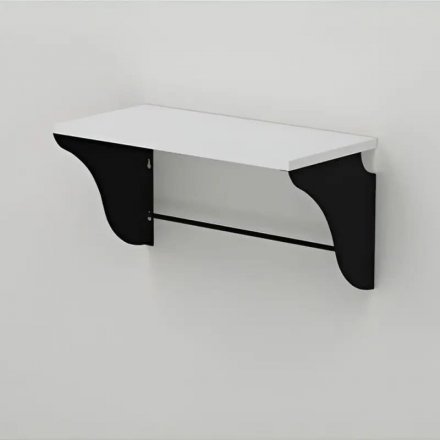 Настінна полиця Ferrum-decor Комфі 260x700x240 метал Чорний ДСП Біле 16 мм (FRD-102758) Настінна полиця Ferrum-decor Комфі 260x700x240 метал Чорний ДСП Біле 16 мм (FRD-102758)