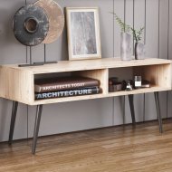 Тумба під ТВ Невада Ferrum-decor 45x100x38 Чорний метал ДСП Дуб Сан-Марино 16 мм (FRD-106724)