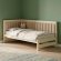 Односпальне дерев'яне ліжко Mebigrand Ліза М1 (ліва спинка) Айворі (S0505Y30R)/Аляска 23 (Бежевий) 90x200 см MBG-25772