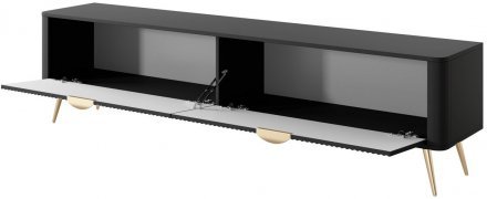 Тумба під телевізор Perfect Home Ланте / Lante 2-дверна з золотими ніжками 2D/200 Чорний (PFH-091193) Тумба під телевізор Perfect Home Ланте / Lante 2-дверна з золотими ніжками 2D/200 Чорний (PFH-091193)