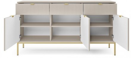 Комод Perfect Home Нова / Nova 3-дверний з 3 шухлядами і золотими ніжками KSZ154 Кашемір (PFH-091245) Комод Perfect Home Нова / Nova 3-дверний з 3 шухлядами і золотими ніжками KSZ154 Кашемір (PFH-091245)