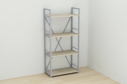 Етажерка 4/60 Ferrum-decor Серії Конект 120x60x28 сірий ДСП Дуб Сонома 16мм (FRD-104251)