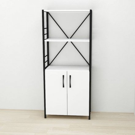 Етажерка 3/60 Ferrum-decor Серії Конект із тумбою 144x60x28 Чорний ДСП Біле (FRD-104442) Етажерка 3/60 Ferrum-decor Серії Конект із тумбою 144x60x28 Чорний ДСП Біле (FRD-104442)