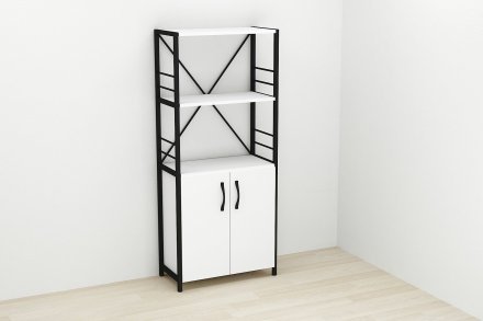 Етажерка 3/60 Ferrum-decor Серії Конект із тумбою 144x60x28 Чорний ДСП Біле (FRD-104442) Етажерка 3/60 Ferrum-decor Серії Конект із тумбою 144x60x28 Чорний ДСП Біле (FRD-104442)