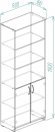 Шафа Анжело Ferrum-decor на 5 полиць з 2 дверима 1900x800x380 ДСП Бетон 16 мм (FRD-105066)