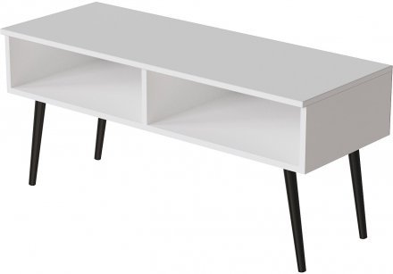 Тумба під ТВ Невада Ferrum-decor 45x100x38 Чорний метал ДСП Білий 16 мм (FRD-106725)