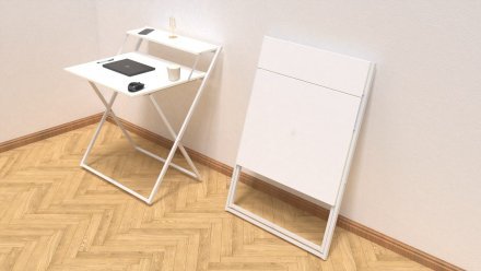 Стіл трансформер Компакт 4 750x790x720 Білий метал ДСП Біле 16 мм FRD-104697 Стіл трансформер Компакт 4 750x790x720 Білий метал ДСП Біле 16 мм FRD-104697