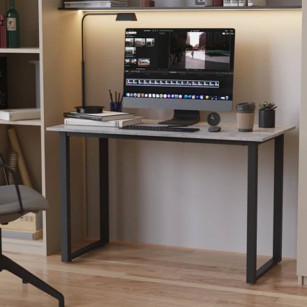 Стіл письмовий Кнап 2 Ferrum-decor 750x1400x700 Чорний метал ДСП Бетон 16 мм (FRD-106432) Стіл письмовий Кнап 2 Ferrum-decor 750x1400x700 Чорний метал ДСП Бетон 16 мм (FRD-106432)