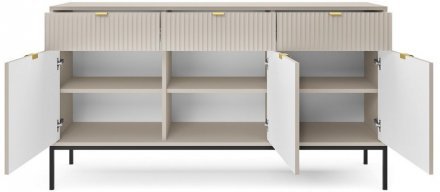 Комод Perfect Home Нова / Nova 3-дверний з 3 шухлядами і чорними ніжками KSZ154 Кашемір (PFH-091244) Комод Perfect Home Нова / Nova 3-дверний з 3 шухлядами і чорними ніжками KSZ154 Кашемір (PFH-091244)