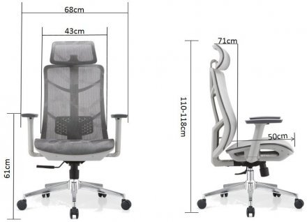 Крісло комп'ютерне HQOC-24A-2-G Perfect Home Сірий (PFH-092092) Крісло комп'ютерне HQOC-24A-2-G Perfect Home Сірий (PFH-092092)