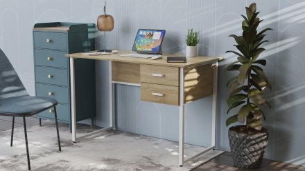 Письмовий стіл Ferrum-decor Гаррі 76x140x60 сірий ДСП Біле 32мм (FRD-101466)