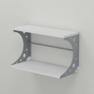Настінна полиця Ferrum-decor Букін 330x600x240 метал Сірий ДСП Біле 16 мм (FRD-102877)
