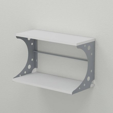 Настінна полиця Ferrum-decor Букін 330x600x240 метал Сірий ДСП Біле 16 мм (FRD-102877) Настінна полиця Ferrum-decor Букін 330x600x240 метал Сірий ДСП Біле 16 мм (FRD-102877)