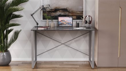 Письмовий стіл Ferrum-decor Серії Конект 75x120x60 сірий ДСП Сосна Кембра 16мм (FRD-104218) Письмовий стіл Ferrum-decor Серії Конект 75x120x60 сірий ДСП Сосна Кембра 16мм (FRD-104218)
